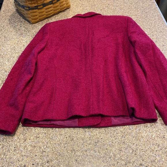 Jennifer & Grace Fuchsia Raspberry Pink Wool Blend Blazer 10 Lined - Picture 10 of 17